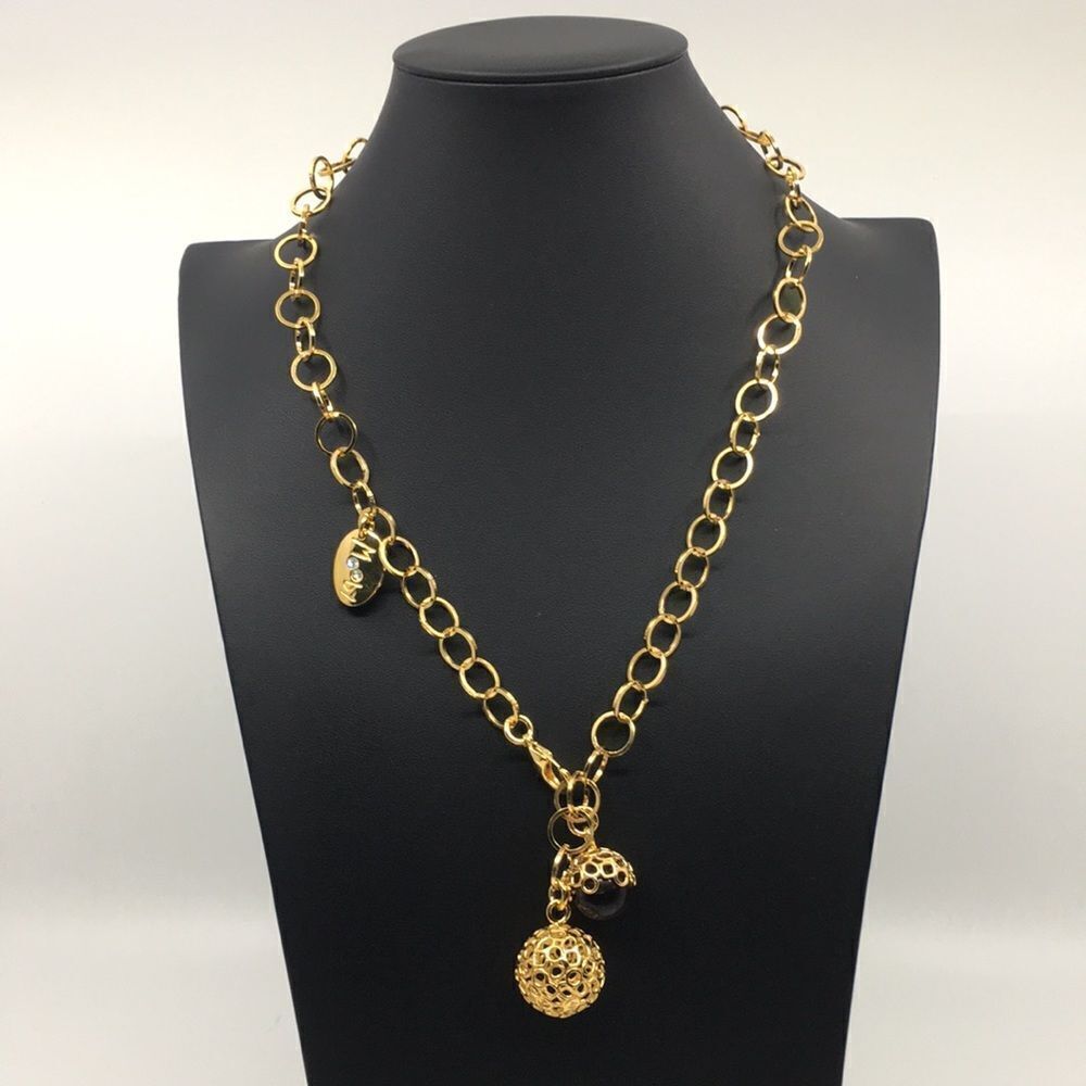 NWT MOOBY gold tone link statement necklace